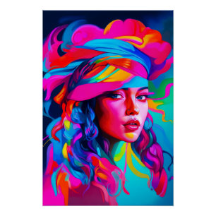 Vibrant Abstract Portrait Poster