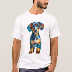 Vibrant Abstract Psychedelic Dachshund Men T-Shirt