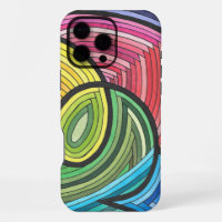 Vibrant Abstract Rainbow Swirl with Layered Lines