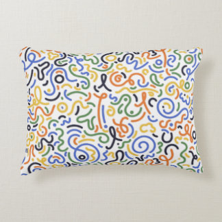 Vibrant Abstract Scribble Throw Pillow - Colourful