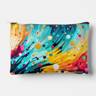 Vibrant Abstract Splashing Print Accessory Pouch