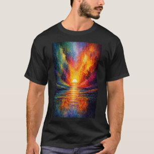 Vibrant Abstract Sunset Reflection T-Shirt