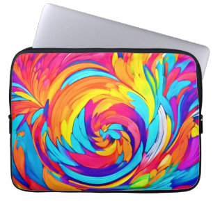 Vibrant Abstract Swirl Artwork Laptop Sleeve