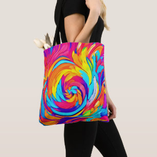 Vibrant Abstract Swirl Artwork Tote Bag