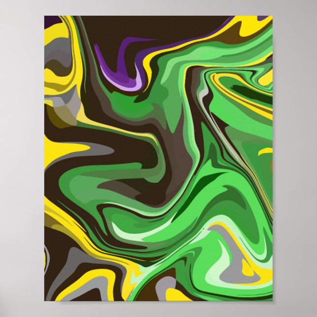 Vibrant Abstract Swirl Design Poster (Front)