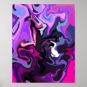 Vibrant Abstract Swirl of Colours Poster