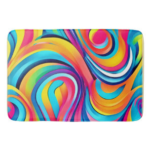 Vibrant Abstract Swirls of Colour Bath Mat