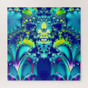 Vibrant Abstract Symmetrical Fractal Jigsaw Puzzle
