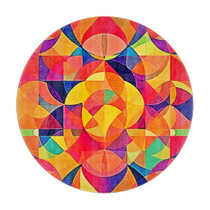 Vibrant Abstract Symmetry Art Cutting Board