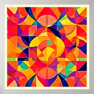 Vibrant Abstract Symmetry Art Poster