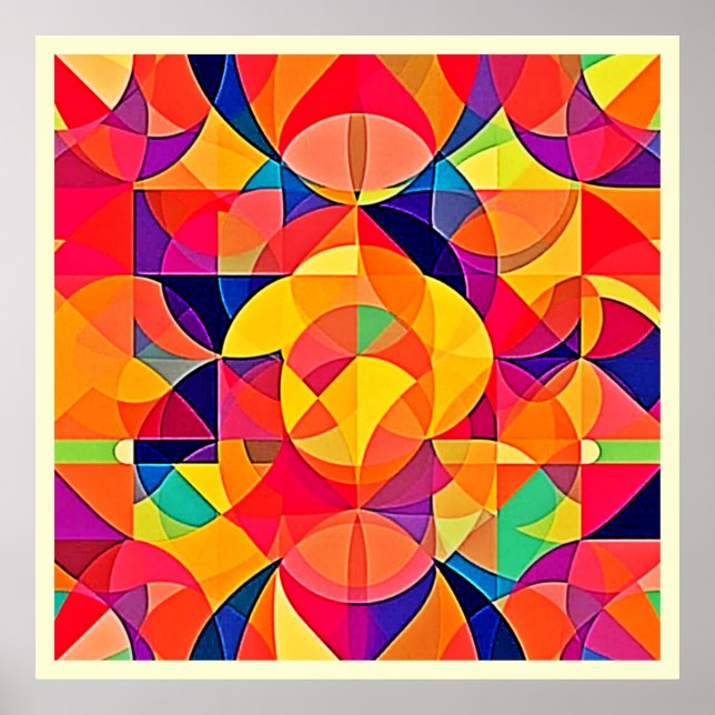 Vibrant Abstract Symmetry Art Poster (Front)