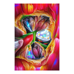 Vibrant Abstract Tulip Reflections Photo Print