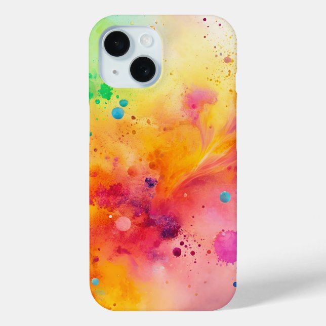 Vibrant Abstract Watercolor Splatter Pattern Case-Mate iPhone Case (Back)