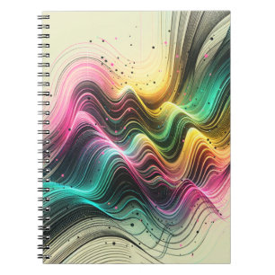 Vibrant Abstract Wave Art Notebook