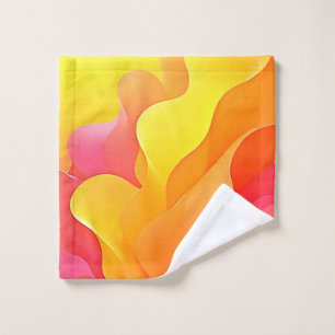 Vibrant Abstract Wave of Warmth Design Bath Towel Set