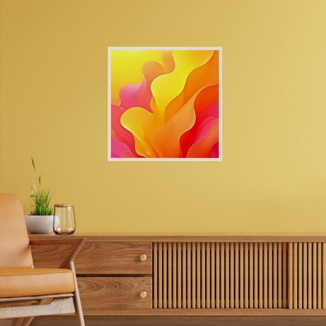 Vibrant Abstract Wave of Warmth Design Poster (Living Room 2)