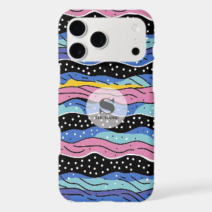 Vibrant Abstract Wavy Lines with Polka Dots