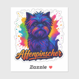 Vibrant Affenpinscher Pop Art Portrait – Colorful