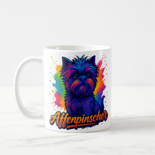 Vibrant Affenpinscher Pop Art Portrait – Colourful Coffee Mug