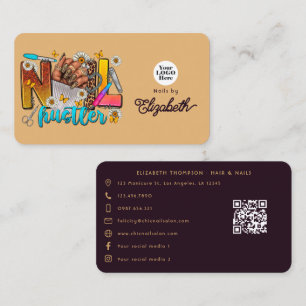 Vibrant African American Nail Hustler Branding Business Card