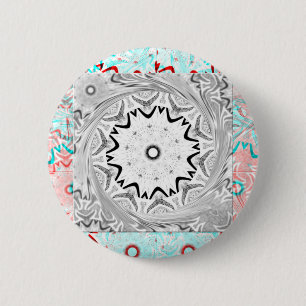 Vibrant African Culture: A Pink and Cyan Fusion 6 Cm Round Badge