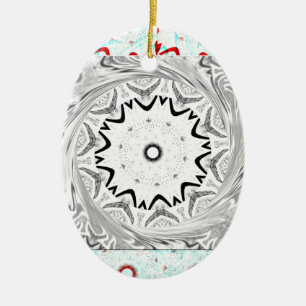 Vibrant African Culture: A Pink and Cyan Fusion Ceramic Tree Decoration