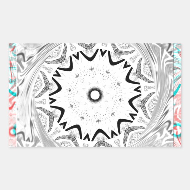 Vibrant African Culture: A Pink and Cyan Fusion Rectangular Sticker (Front)