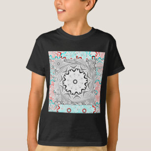 Vibrant African Culture: A Pink and Cyan Fusion T-Shirt
