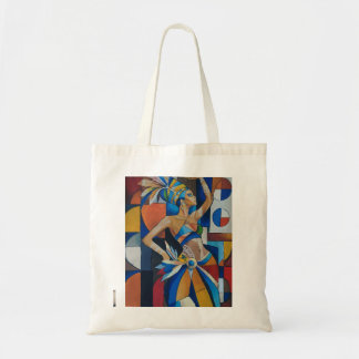 Vibrant African Dancer Cubist Geometric Modern Wal Tote Bag
