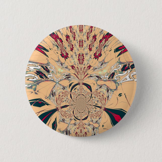 Vibrant African Kaleidoscope: A Peachy Delight 6 Cm Round Badge (Front)