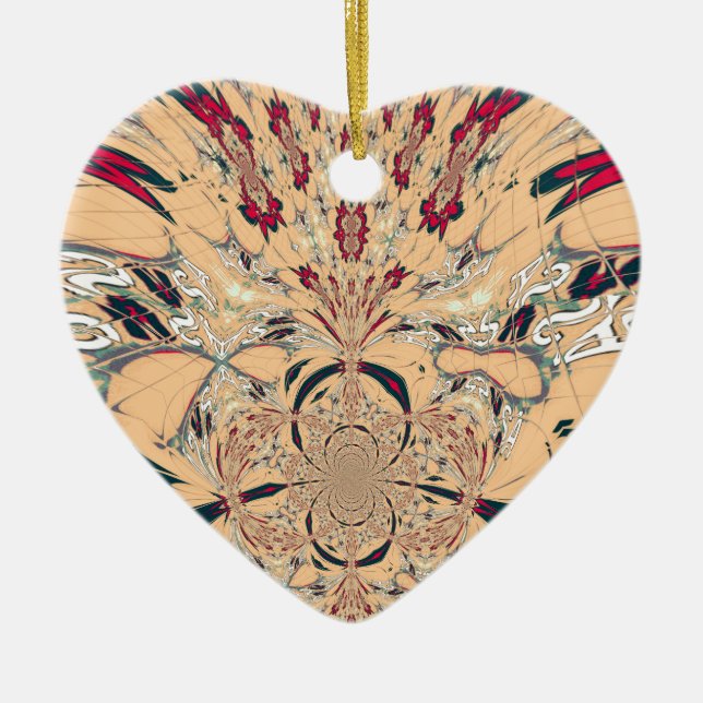 Vibrant African Kaleidoscope: A Peachy Delight Ceramic Tree Decoration (Front)