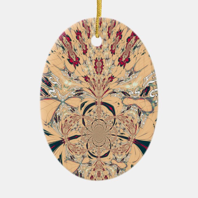 Vibrant African Kaleidoscope: A Peachy Delight Ceramic Tree Decoration (Front)