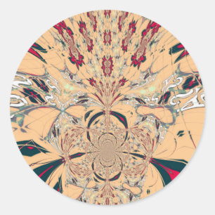 Vibrant African Kaleidoscope: A Peachy Delight Classic Round Sticker