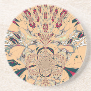 Vibrant African Kaleidoscope: A Peachy Delight Coaster