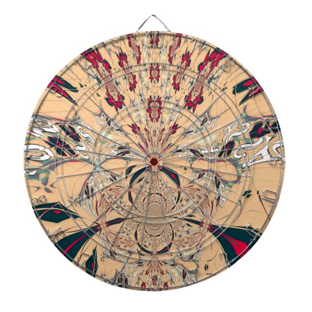 Vibrant African Kaleidoscope: A Peachy Delight Dartboard (Front)