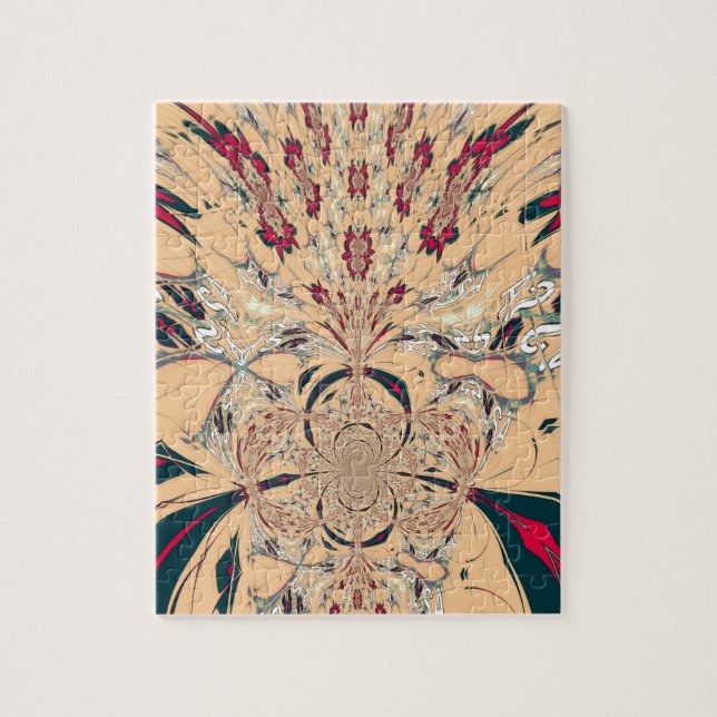 Vibrant African Kaleidoscope: A Peachy Delight Jigsaw Puzzle (Vertical)