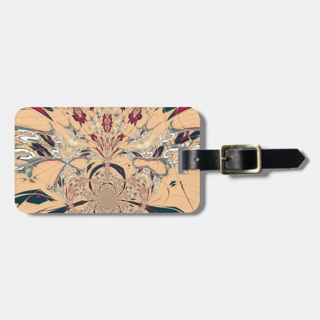 Vibrant African Kaleidoscope: A Peachy Delight Luggage Tag (Front Horizontal)