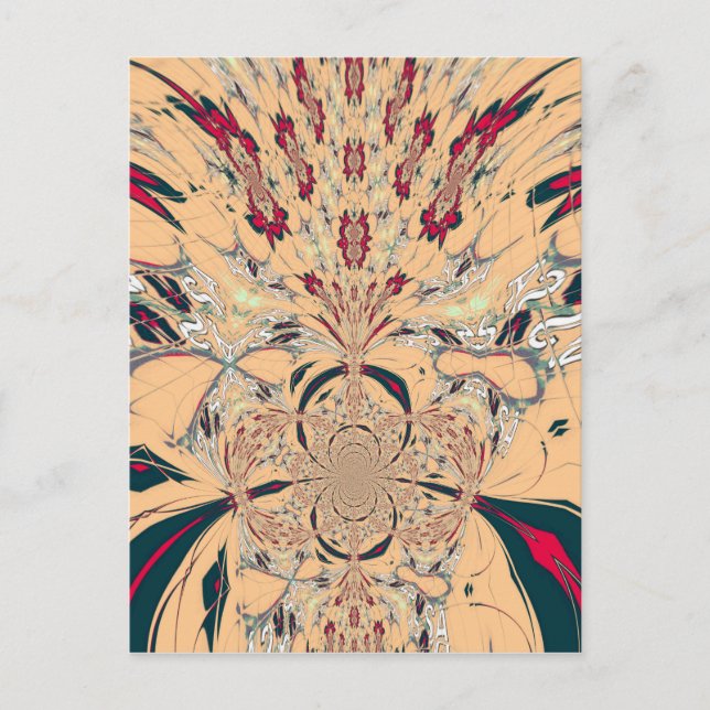 Vibrant African Kaleidoscope: A Peachy Delight Postcard (Front)