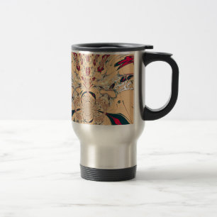 Vibrant African Kaleidoscope: A Peachy Delight Travel Mug