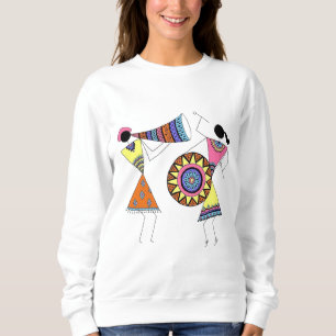 Vibrant African Tribal Art Dancers and Musicians T Sweatshirt