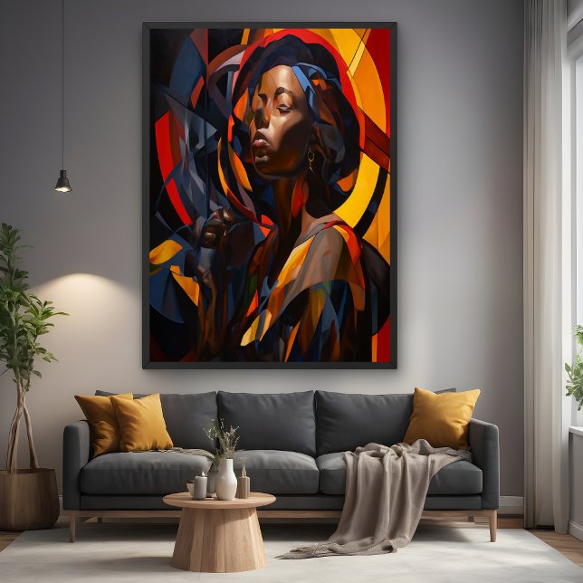 Vibrant Afrocentric Abstract Portrait Art Poster (Creator Uploaded)