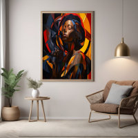 Vibrant Afrocentric Abstract Portrait Art