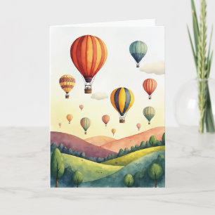 Vibrant Airship Birthday Card