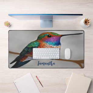 Vibrant Allen’s Hummingbird Painting Desk Mat