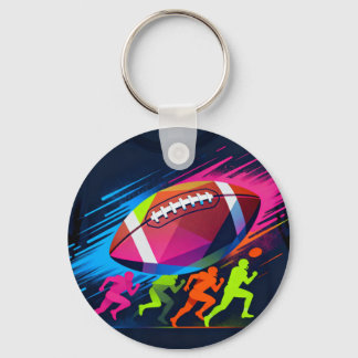 Vibrant American Football Keychain