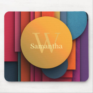 Vibrant and Colorful Abstract Geometric Shapes Mouse Mat