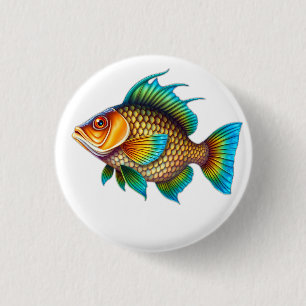 Vibrant and Colorful Stylized Illustration of a Fi 3 Cm Round Badge