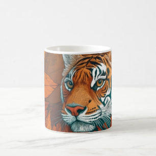 vibrant and colorful tiger coffee mug