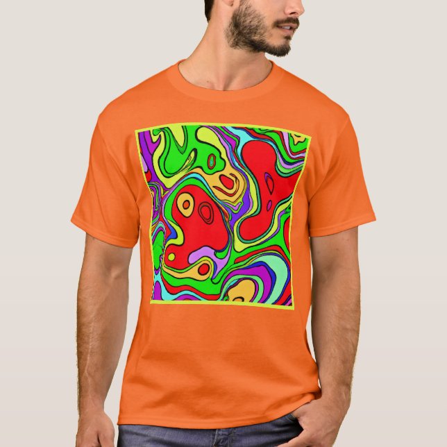 Vibrant And Colourful Abstract Pattern Art T-Shirt (Front)