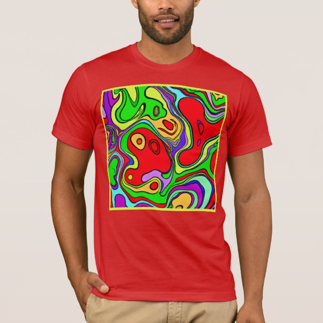 Vibrant And Colourful Abstract Pattern Art T-Shirt (Front)